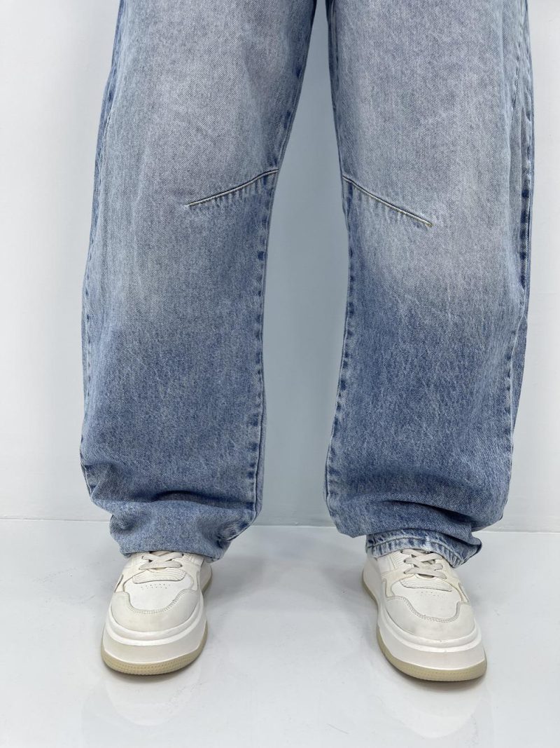 شلوار جین زنانه بالونی آبی یخی