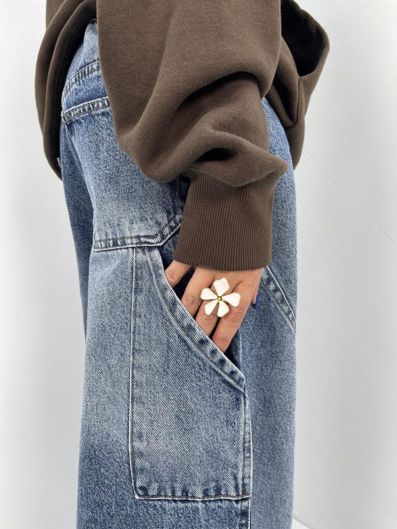 شلوار جین زنانه بالونی کارپنتری آبی