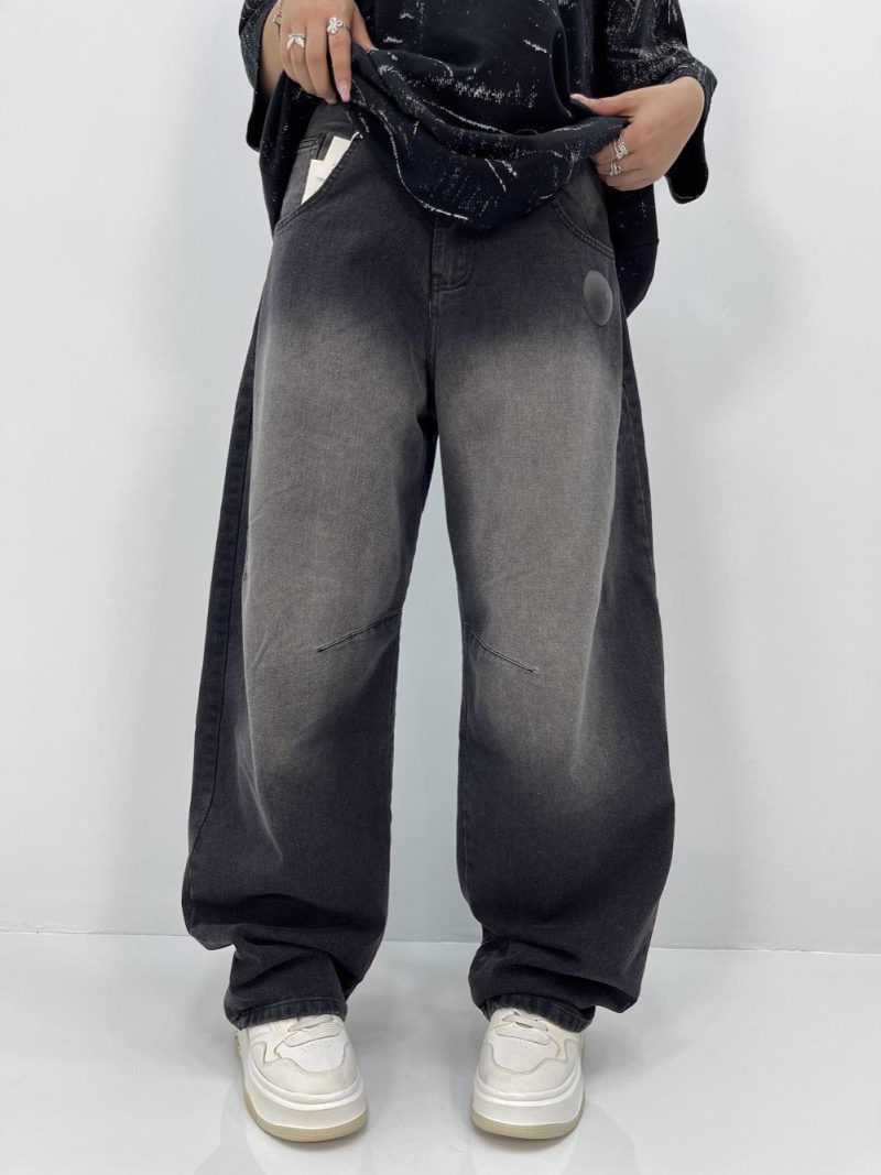 شلوار جین زنانه بالونی زغالی