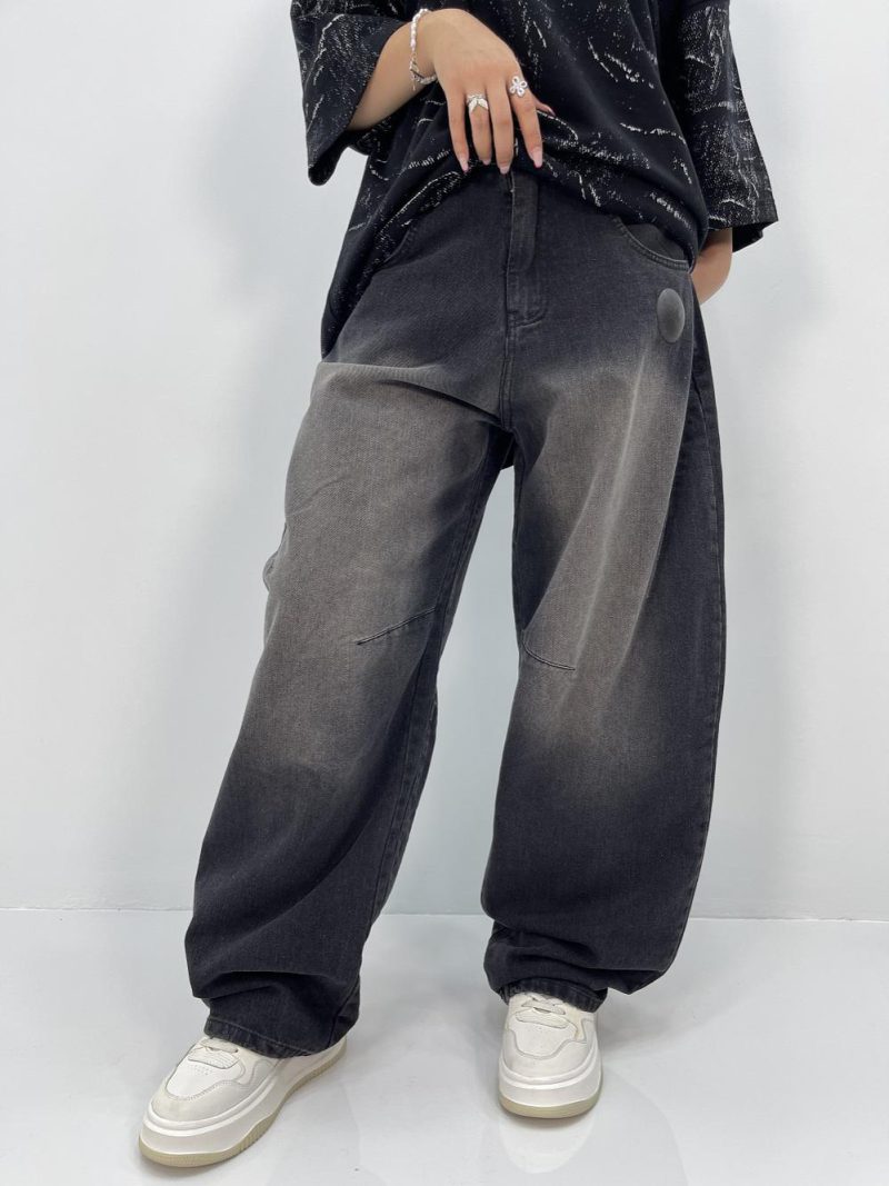 شلوار جین زنانه بالونی زغالی