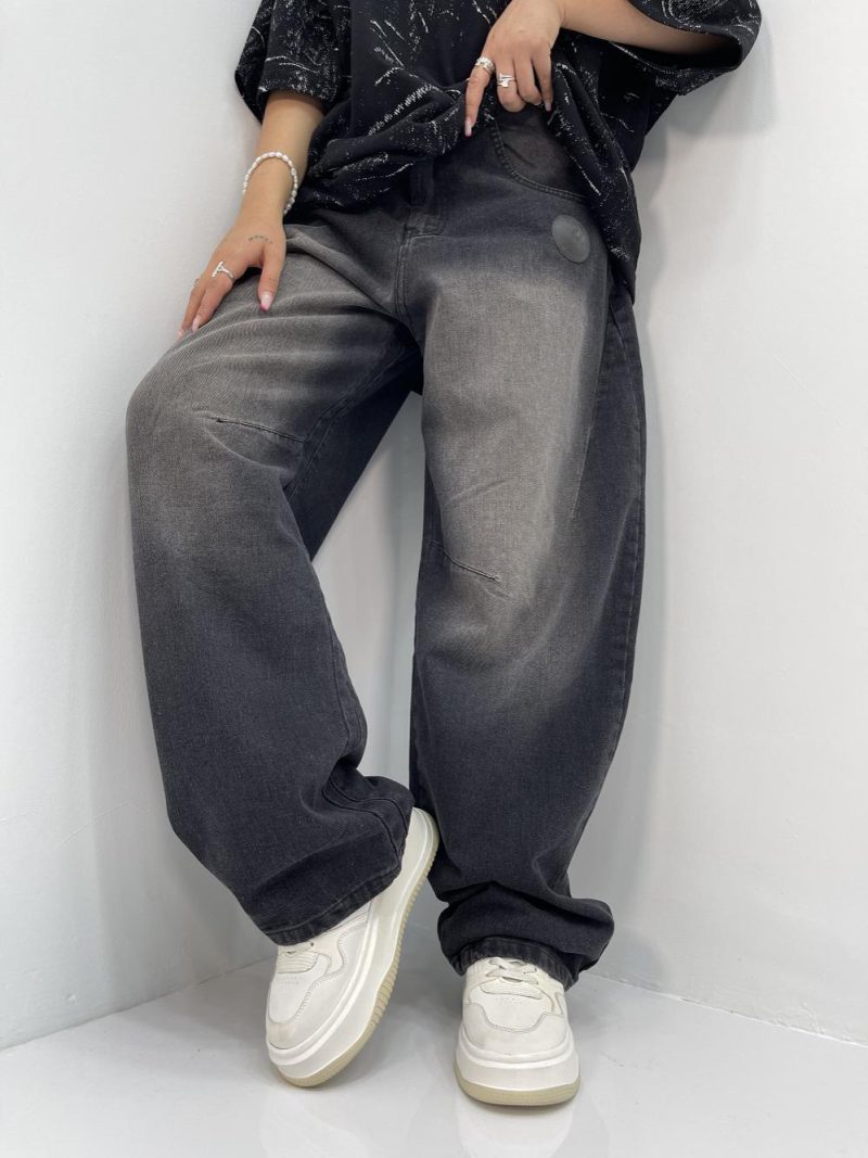 شلوار جین زنانه بالونی زغالی