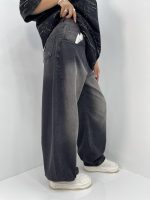 شلوار جین زنانه بالونی زغالی