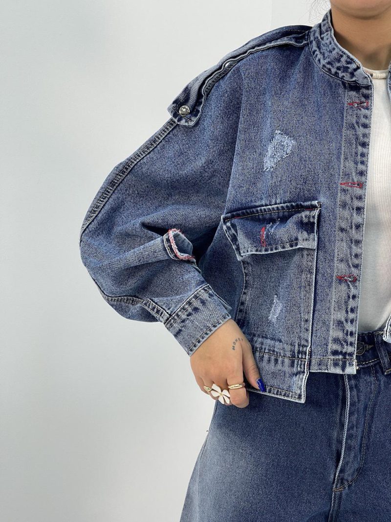 کت جین زنانه آبی