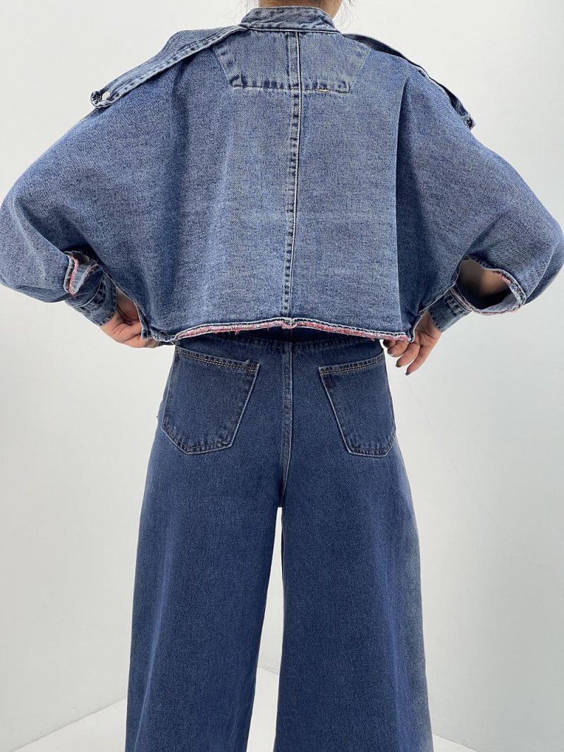 کت جین زنانه آبی