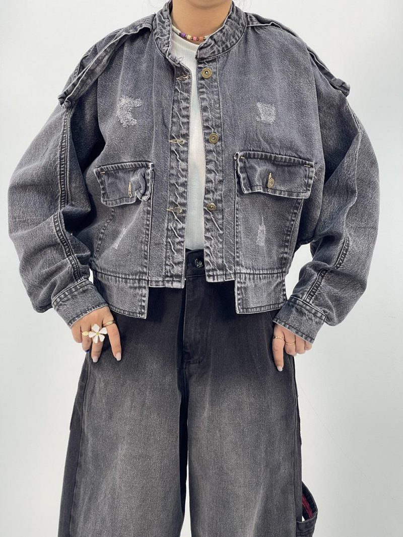 کت جین زنانه زغالی