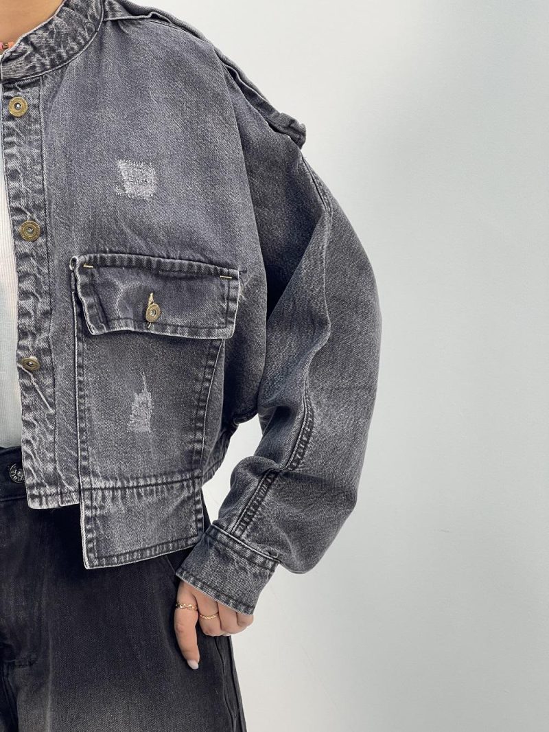 کت جین زنانه زغالی