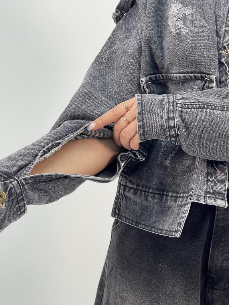 کت جین زنانه زغالی