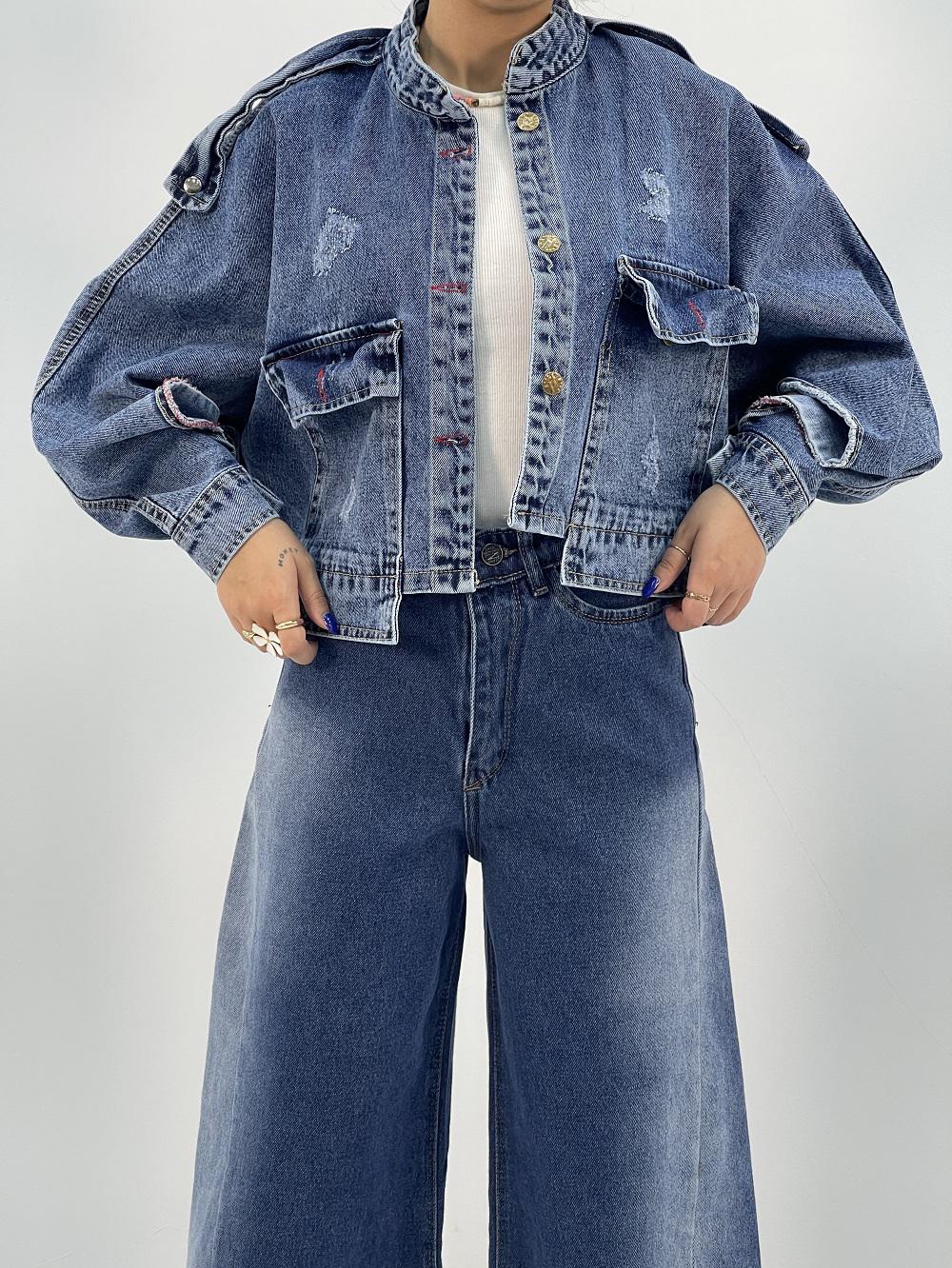 کت جین زنانه آبی