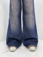 شلوار جین زنانه فول بگ آبی