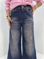 شلوار جین زنانه فول بگ آبی