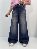 شلوار جین زنانه فول بگ آبی