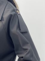 ترنچ کت زنانه کوتاه کتان زارا رنگ مشکی