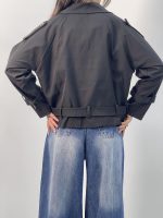 ترنچ کت زنانه کوتاه کتان زارا رنگ مشکی