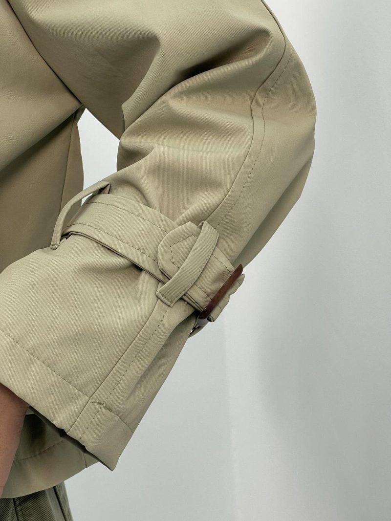 ترنچ کت زنانه کوتاه کتان زارا رنگ سبز