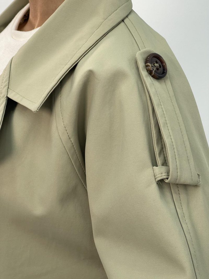 ترنچ کت زنانه کوتاه کتان زارا رنگ سبز