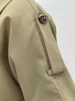 ترنچ کت زنانه کوتاه کتان زارا رنگ کرم