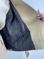 ترنچ کت زنانه کوتاه کتان زارا رنگ کرم