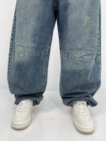 شلوار جین زنانه بالونی آبی با تینت سبز