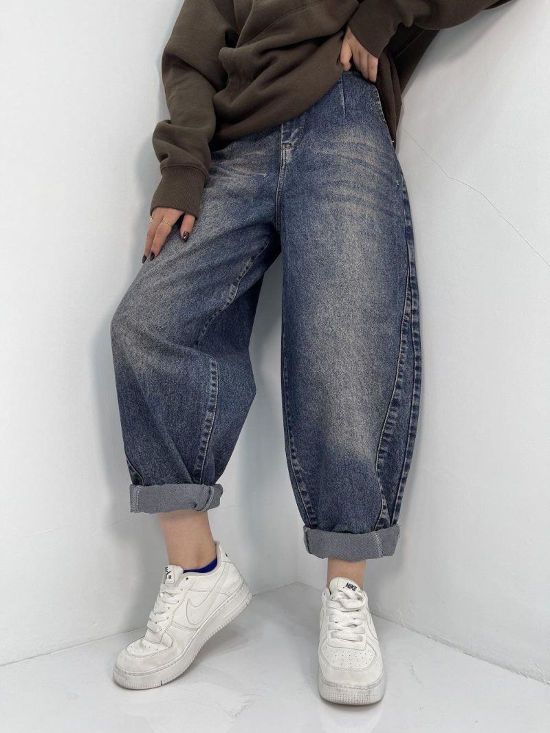 شلوار جین زنانه بالونی آبی سنگشور