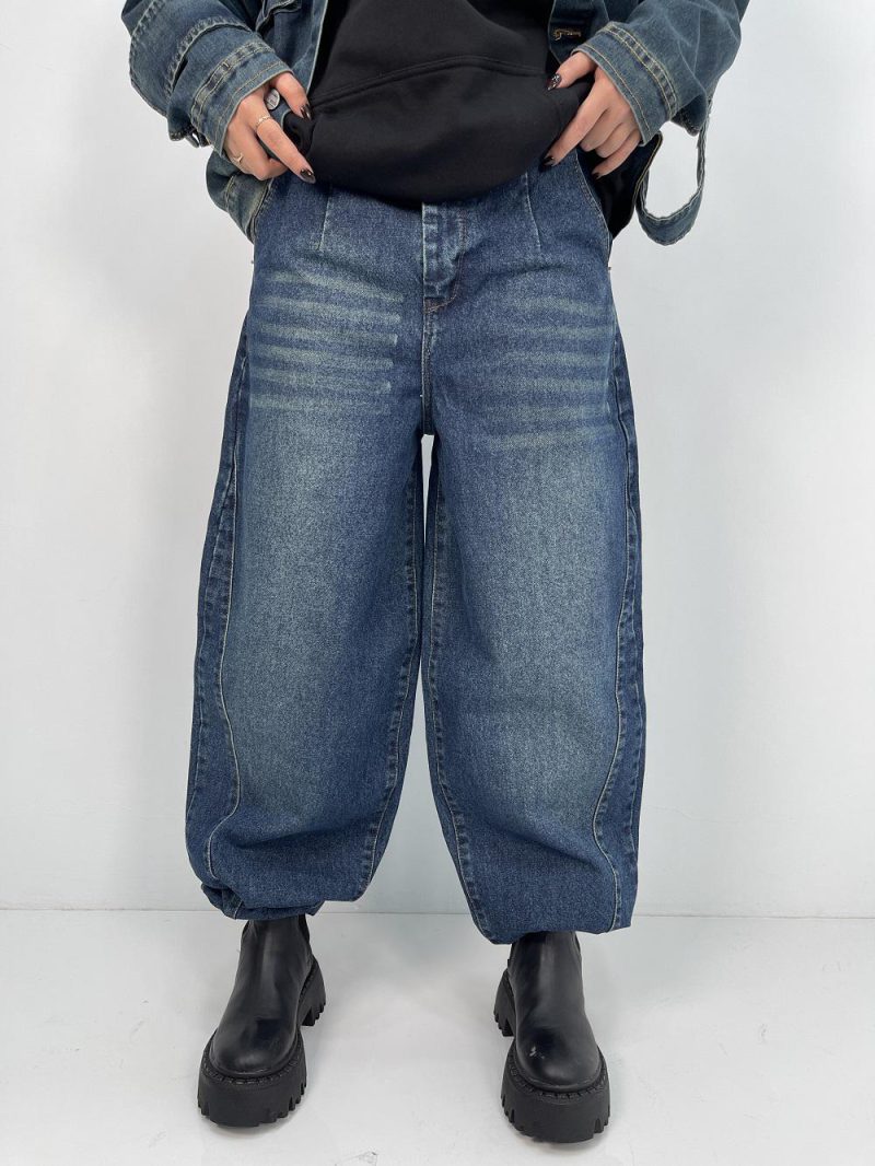 شلوار جین زنانه بالونی آبی سنگشور