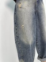 شلوار جین زنانه بالونی آبی با سنگشور خاص