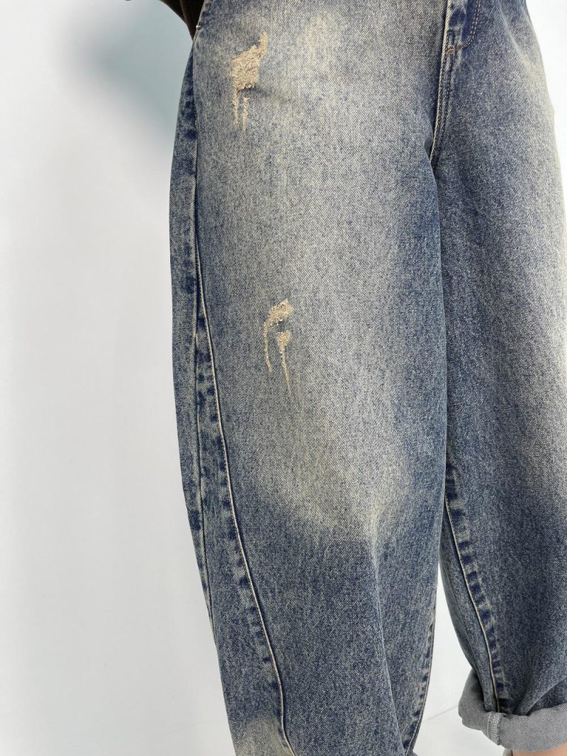 شلوار جین زنانه بالونی آبی با سنگشور خاص