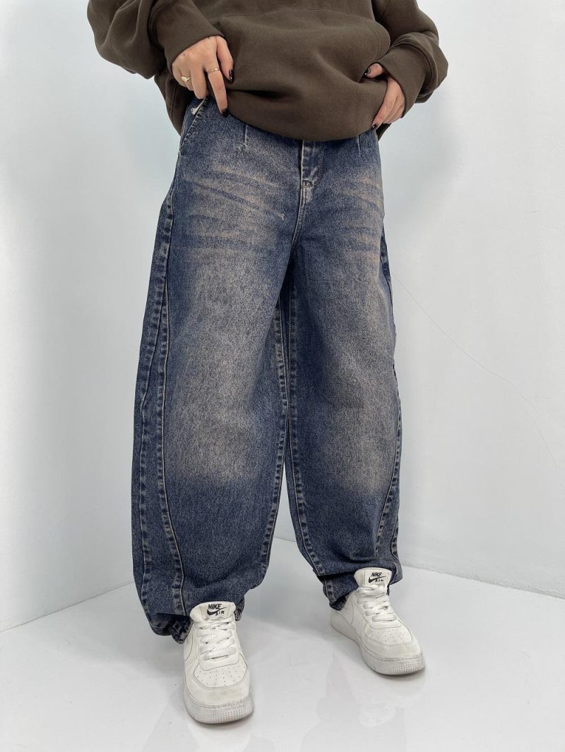 شلوار جین زنانه بالونی آبی سنگشور