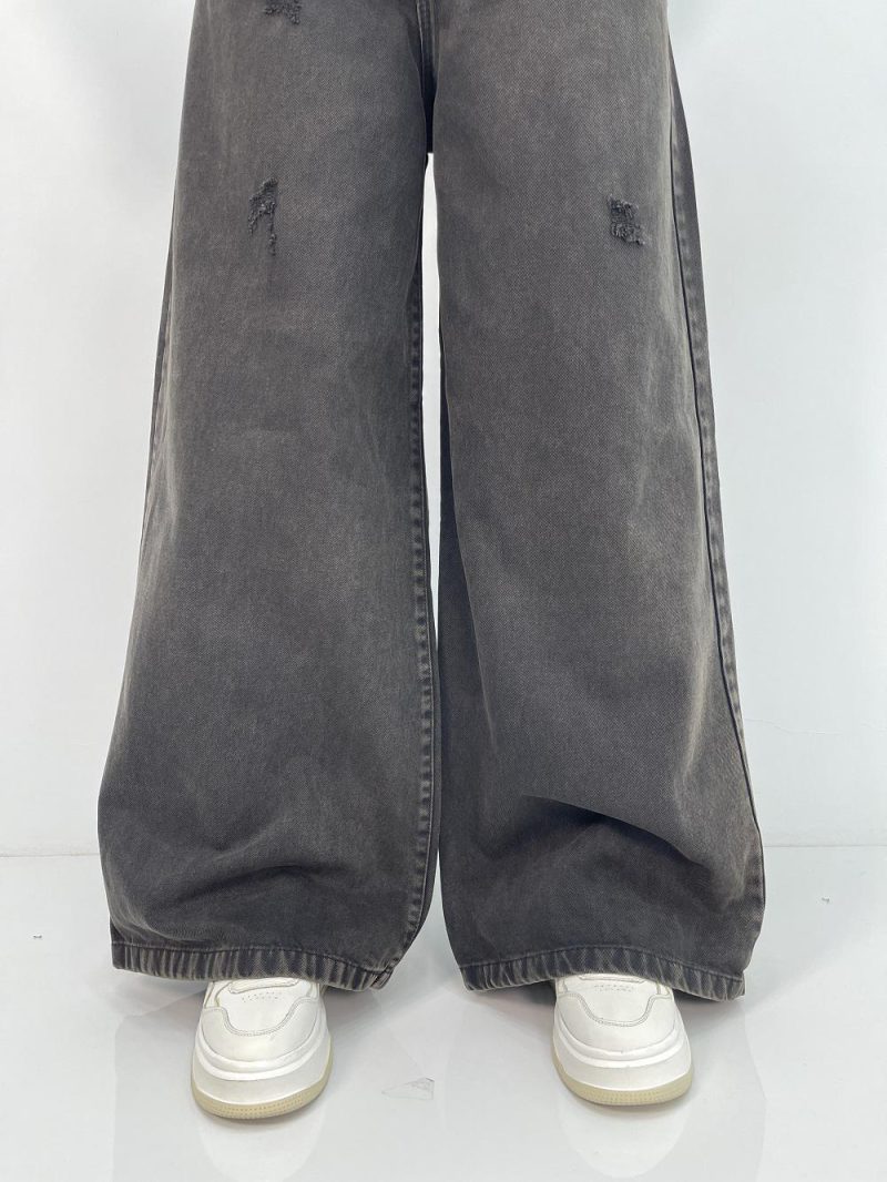 شلوار جین زنانه سوپر بگ زغالی