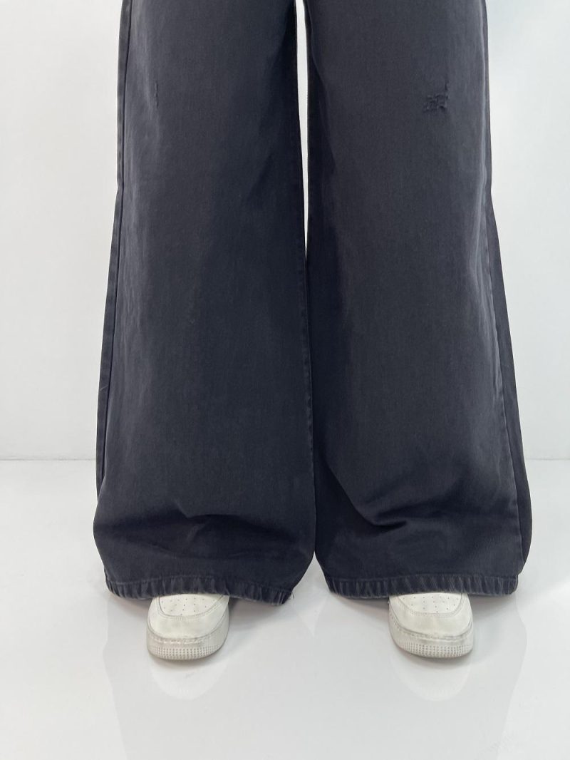 شلوار جین زنانه زغالی سوپر بگ