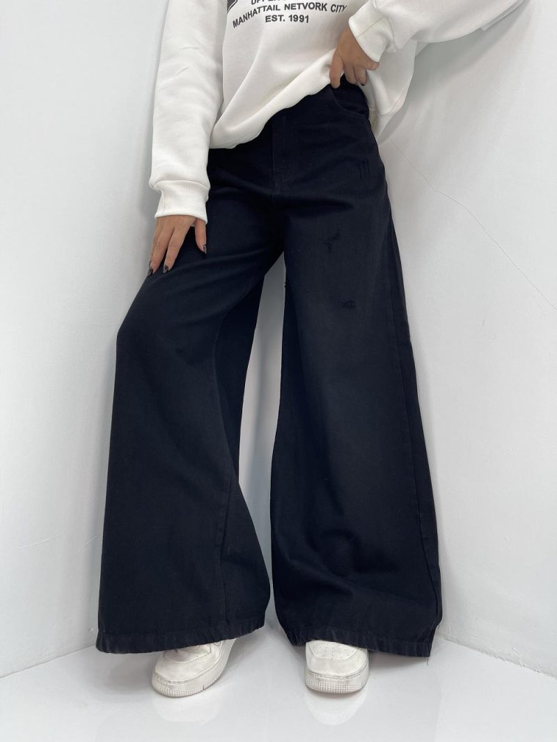 شلوار جین زنانه سوپر بگ مشکی