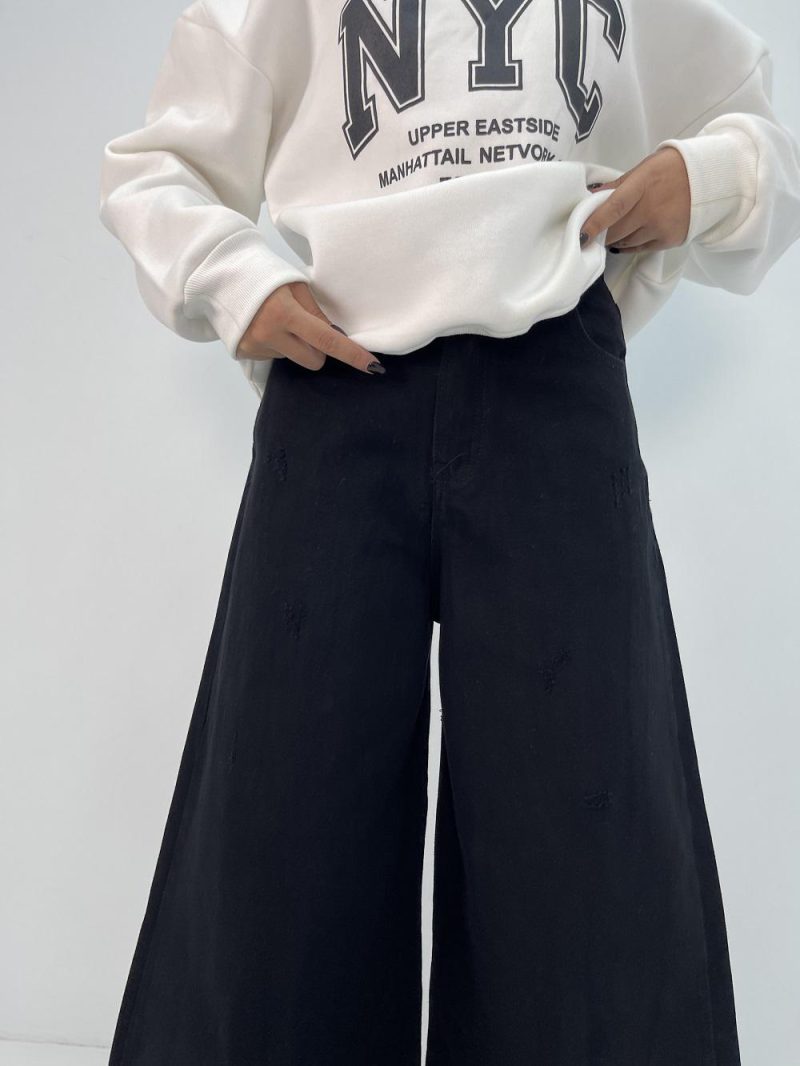 شلوار جین زنانه سوپر بگ مشکی