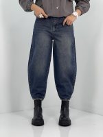 شلوار جین زنانه مام بالون آبی تیره