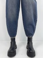 شلوار جین زنانه مام بالون آبی تیره