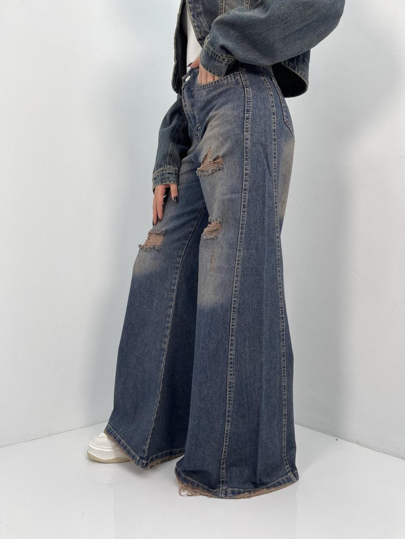 شلوار جین زنانه شافل بگ