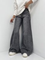 شلوار جین زنانه شافل بگ زغالی