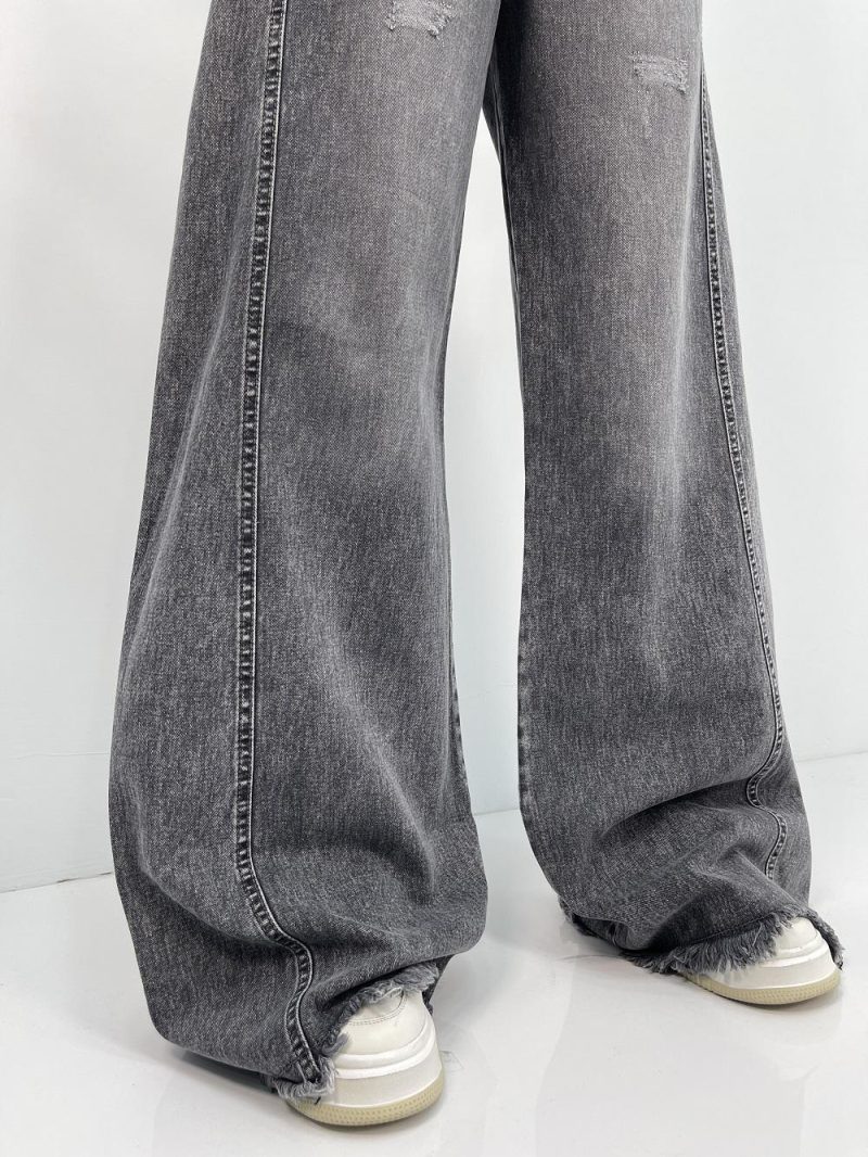 شلوار جین زنانه شافل بگ زغالی