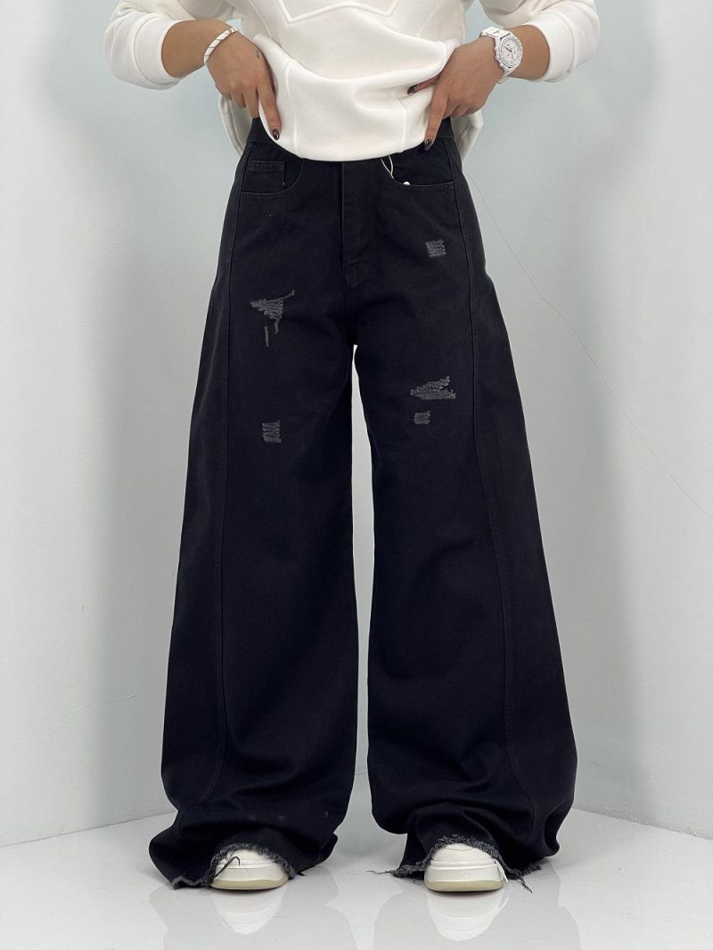 شلوار جین زنانه شافل بگ مشکی