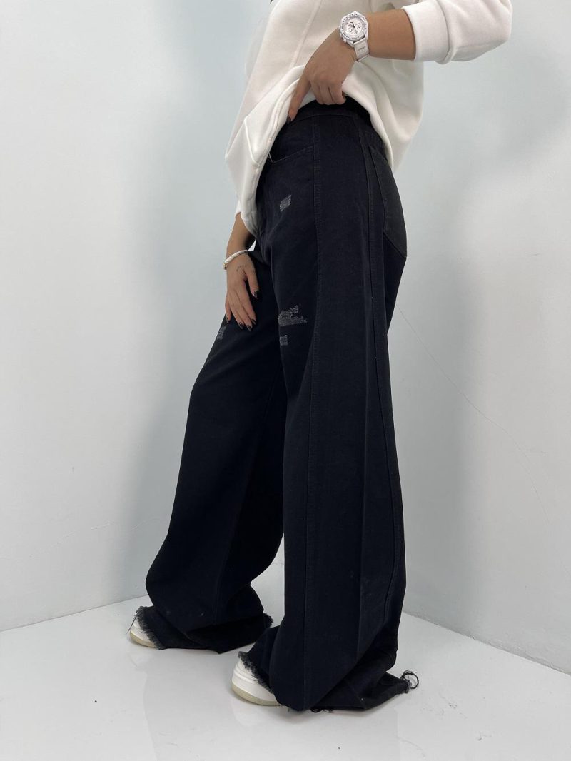 شلوار جین زنانه شافل بگ مشکی