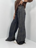 شلوار جین زنانه شافل بگ سرمه ای