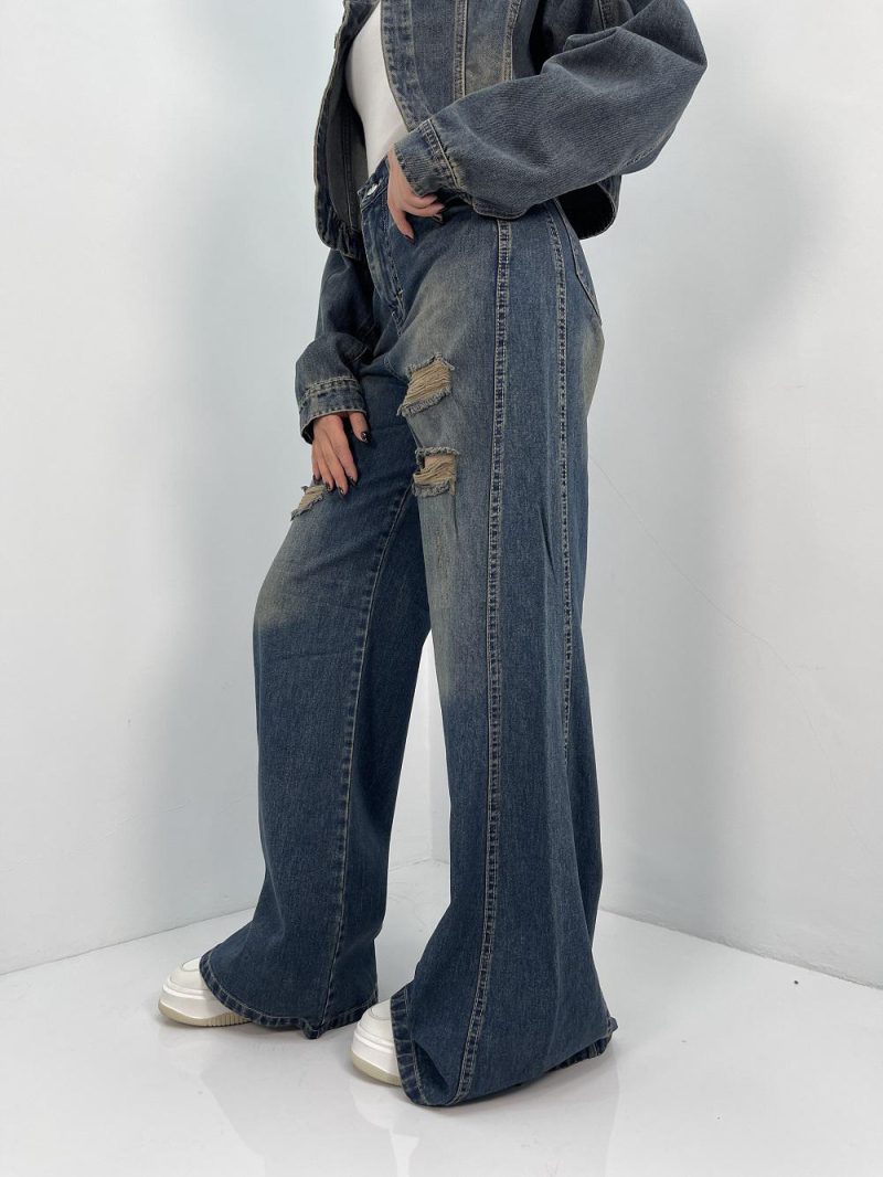 شلوار جین زنانه شافل بگ