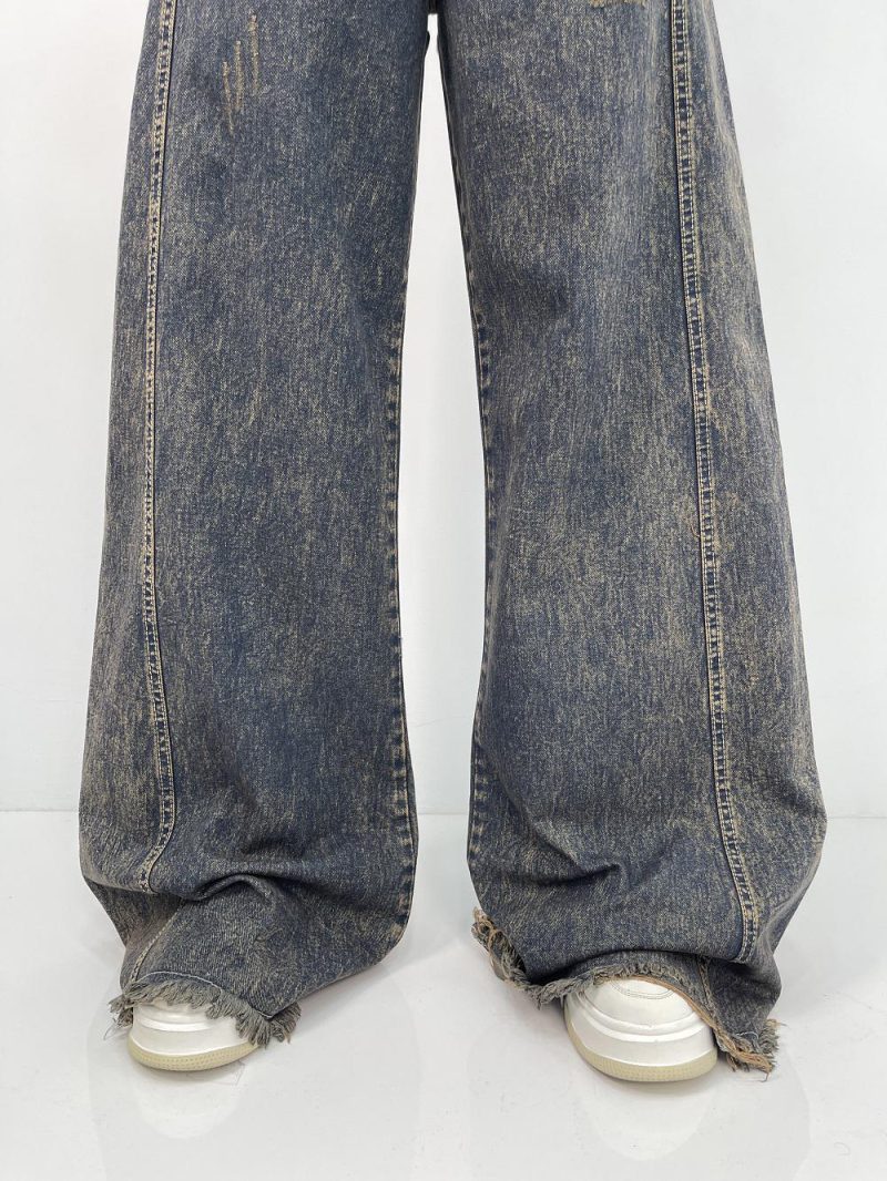 شلوار جین زنانه شافل بگ سرمه ای