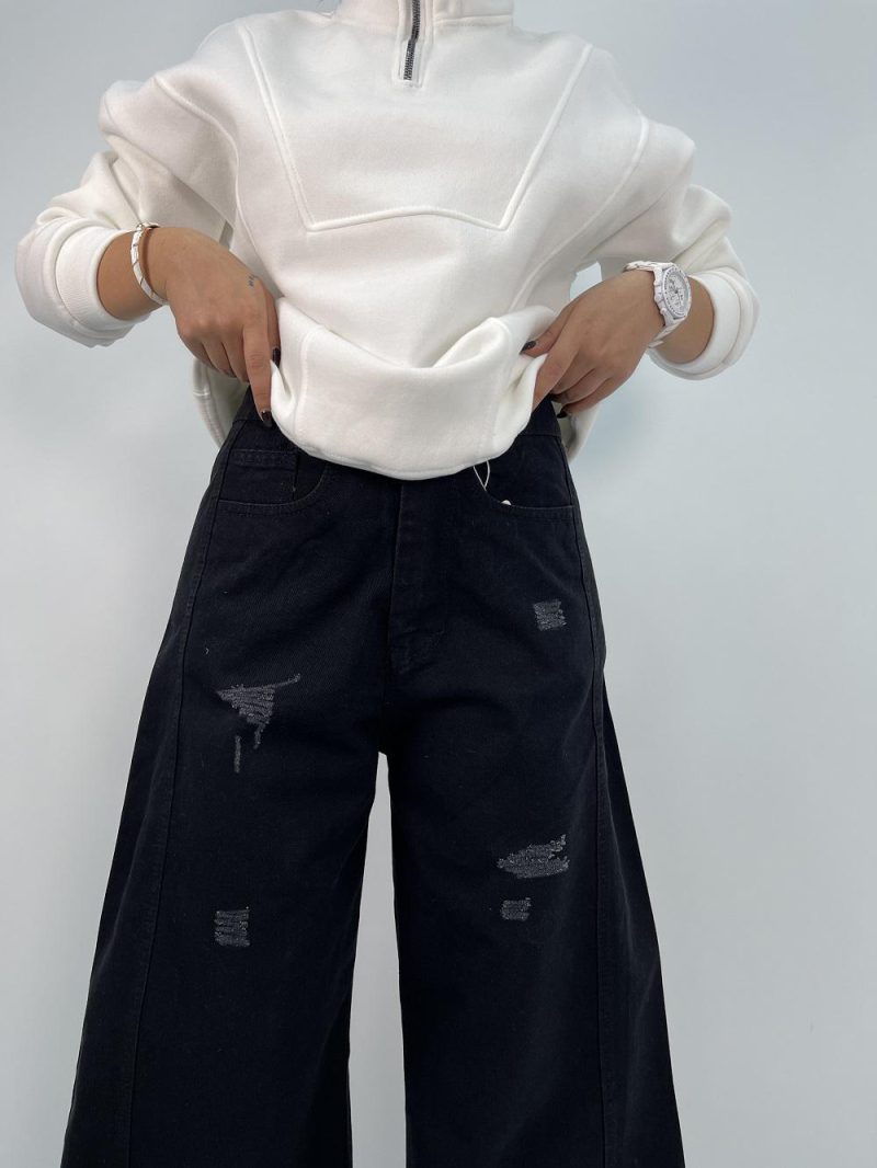 شلوار جین زنانه شافل بگ مشکی