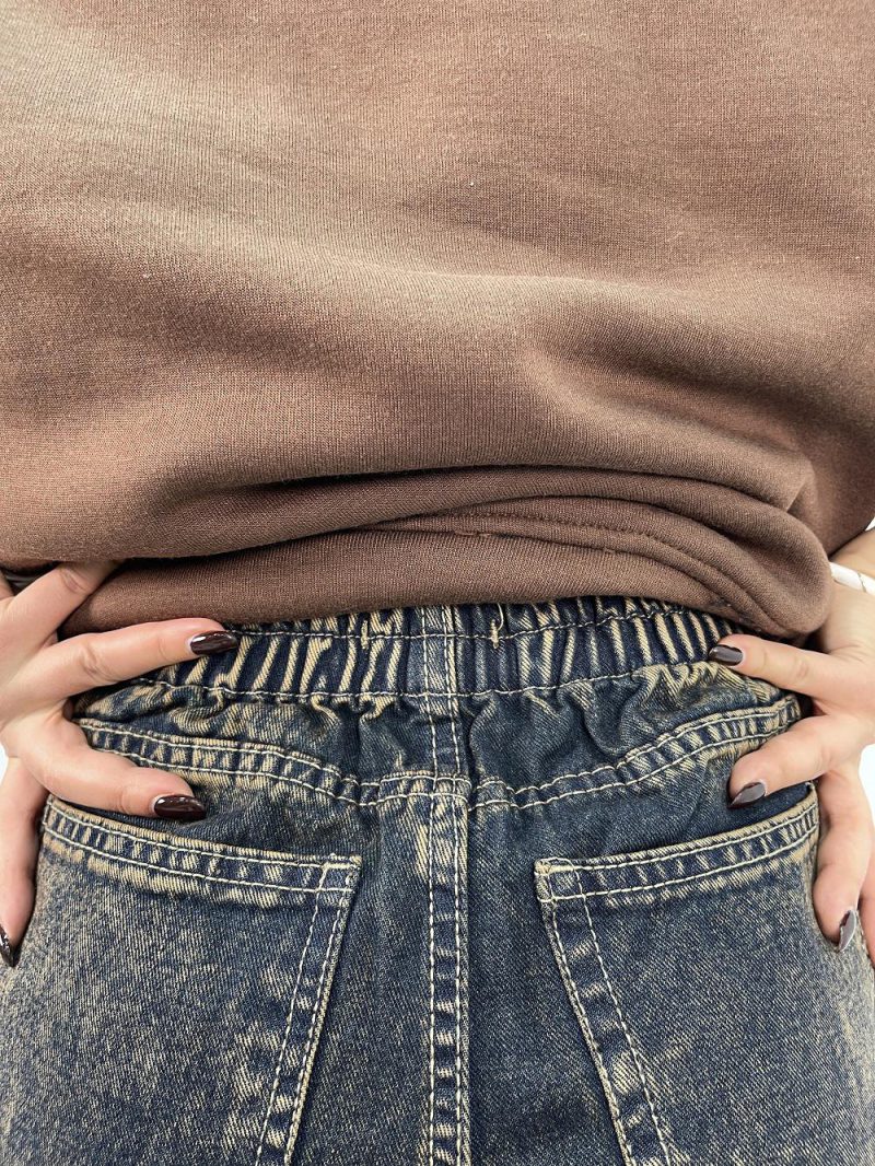 شلوار جین زنانه شافل بگ سرمه ای