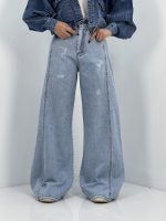 شلوار جین زنانه شافل بگ یخی