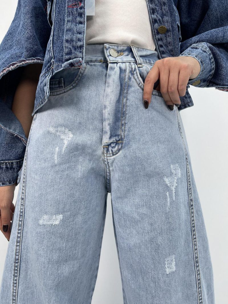 شلوار جین زنانه شافل بگ یخی