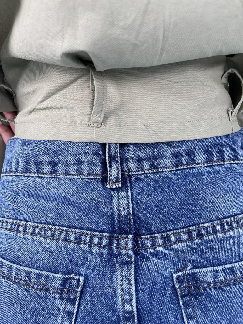 شلوار جین زنانه شافل بگ آبی سنگشور