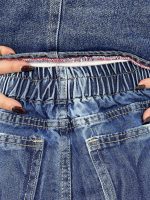 شلوار جین زنانه شافل بگ آبی سنگشور