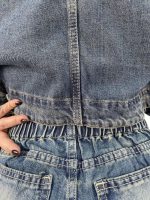 شلوار جین زنانه شافل آبی سنگشور