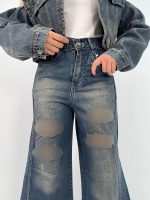 شلوار جین زنانه شافل زاپدار