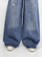 شلوار جین زنانه سوپر بگ آبی تیره